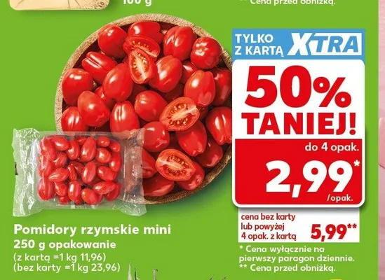 Pomidory rzymskie mini promocja w Kaufland