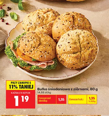 Bułka śniadaniowa z ziarnami promocja w Biedronka