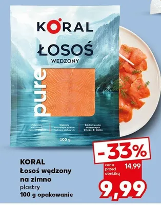 Łosoś wędzony na zimno plastry promocja w Kaufland