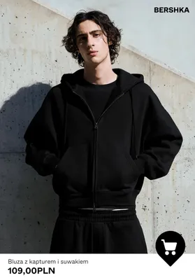 Bluza z kapturem i suwakiem Bershka promocja w Bershka