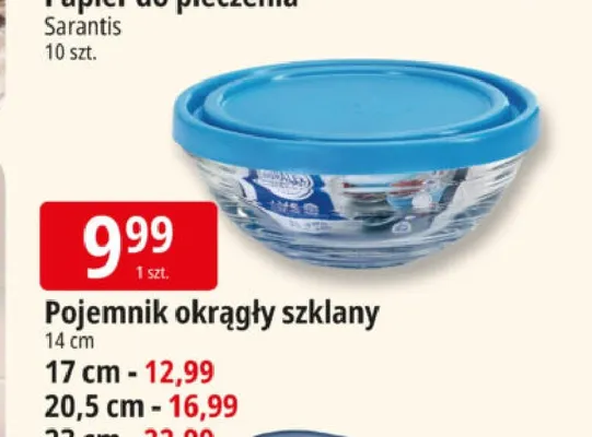 Pojemnik okrągły szklany 20,5 cm promocja w Leclerc