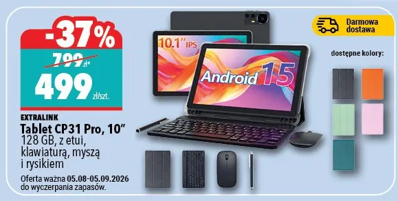 Tablet Extralink CP31 Pro 10" 128GB z etui klawiaturą myszą i rysikiem promocja w Biedronka Home