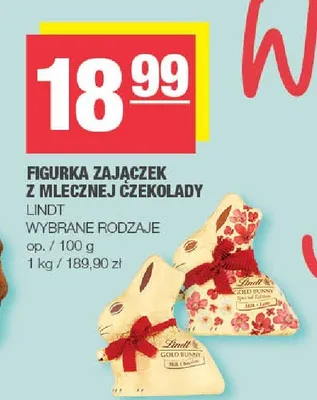 Figurka zajączek z mlecznej czekolady promocja w SPAR