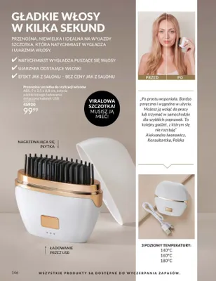 Przenośna szczotka do stylizacji włosów Avon promocja w AVON