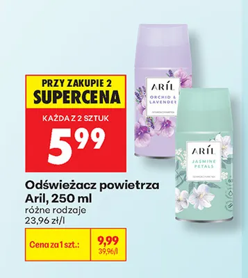 Odświeżacz powietrza Aril Jasmine Petals promocja w Biedronka