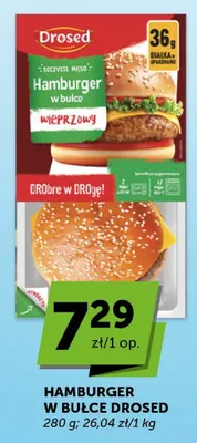 Hamburger wieprzowy w bułce Drosed promocja w ABC