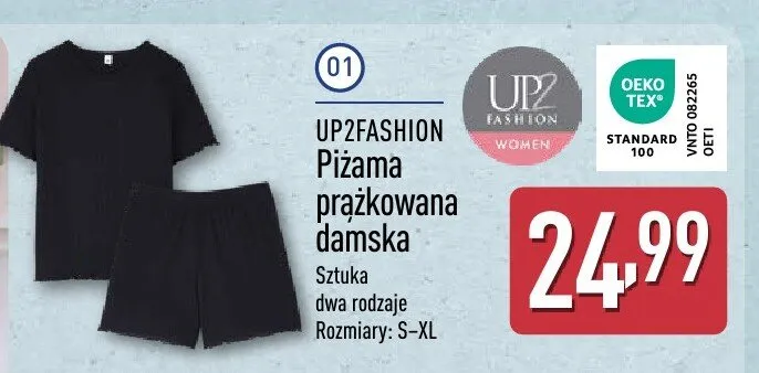 Piżama prążkowana damska Up2Fashion promocja w Aldi