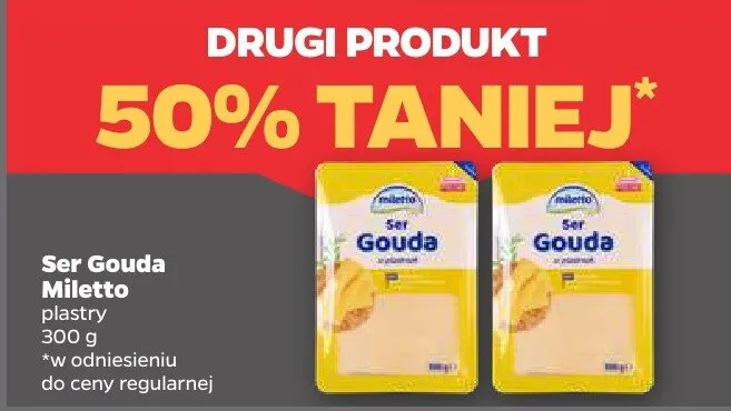 Ser Gouda Miletto plastry promocja w Netto