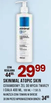 Atopic skin ceramidowy żel do mycia twarzy i ciała promocja w Drogerie Natura
