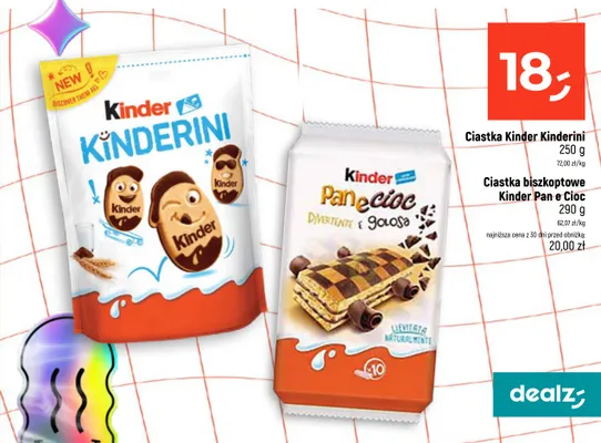 Ciastka biszkoptowe Kinder Pan e Cioc promocja w Dealz