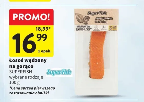 Łosoś wędzony na gorąco SuperFish promocja w Intermarche