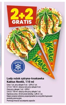 Lody rożek cytryna-truskawka Kaktus Nestlé promocja w Twój Market