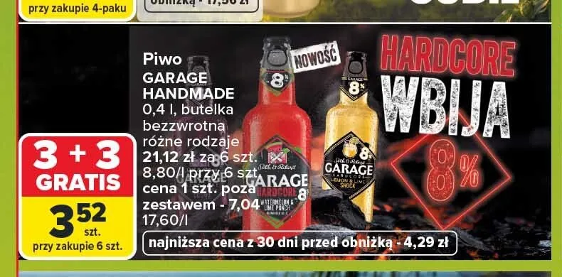 Piwo Garage Watermelon & Lime 400 ml promocja w Carrefour Market