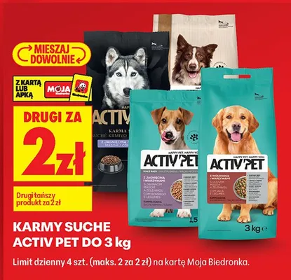 Karma sucha Activ Pet do 3kg promocja w Biedronka