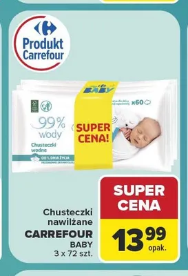 Chusteczki nawilżane Carrefour Baby 3-pak promocja w Carrefour