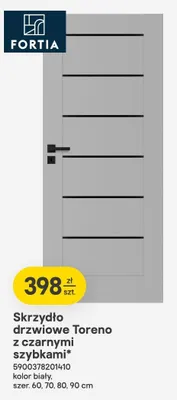 Skrzydło drzwiowe Toreno z czarnymi szybkami promocja w Castorama
