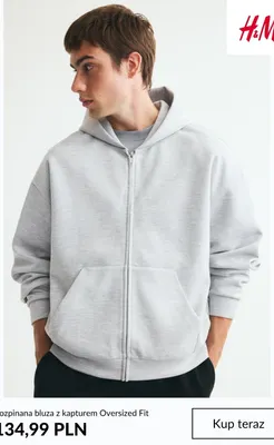Rozpinana bluza z kapturem Oversized Fit H & M promocja w H&M