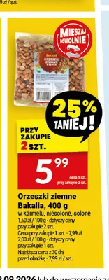 Orzeszki ziemne Bakalia w karmelu promocja w Twój Market