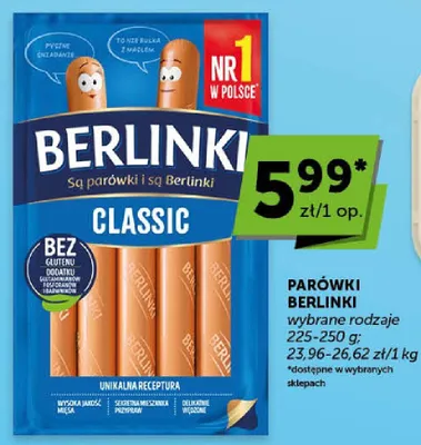 Parówki Berlinki Classic promocja w Groszek
