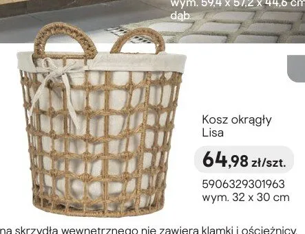 Kosz okrągły Lisa promocja w Castorama