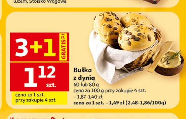 Bułka z dynią 60 g promocja w Auchan