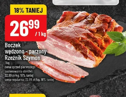 Boczek wędzono-parzony Rzeźnik Szymon promocja w POLOmarket
