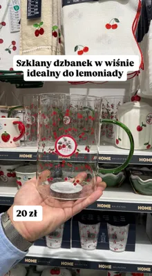 Szklany dzbanek w wiśnie  promocja w Pepco