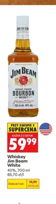 Whiskey Jim Beam White promocja w Biedronka