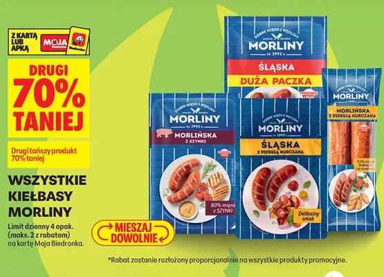 Kiełbasa śląska duża paczka Morliny promocja w Biedronka