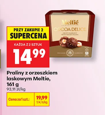 Praliny z orzeszkiem laskowym Meltié promocja w Biedronka