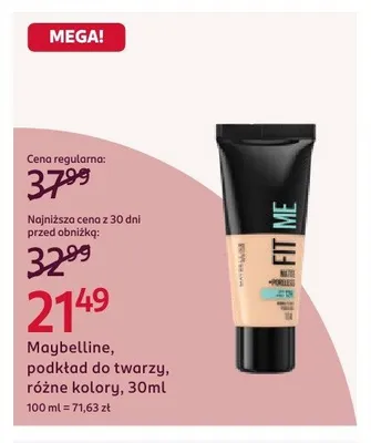 Podkład do twarzy Maybelline promocja w Rossmann