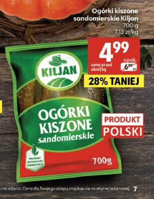 Ogórki kiszone sandomierskie Kiljan promocja w Delikatesy Centrum