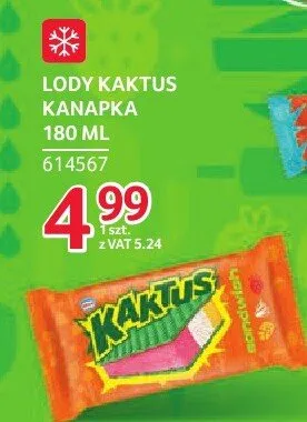 Lody Kaktus Kanapka 180ml promocja w Selgros