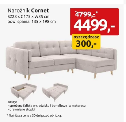 Narożnik Cornet promocja w Black Red White