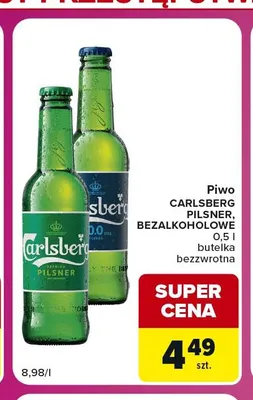 Piwo bezalkoholowe Carlsberg promocja w Carrefour Market