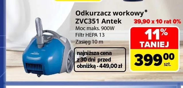 Odkurzacz workowy ZVC351 Antek Zelmer promocja w Carrefour