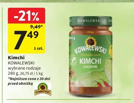 Kimchi łagodne Kowalewski promocja w Intermarche