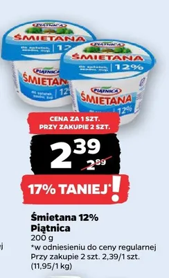 Śmietana 12% promocja w Netto