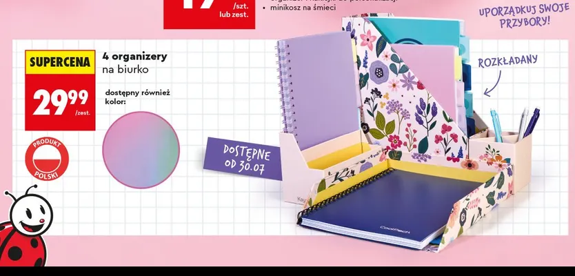 Organizery na biurko Kayet 4-pak promocja w Biedronka