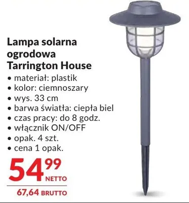 Lampa solarna ogrodowa Tarrington House ciemnoszara promocja w Makro