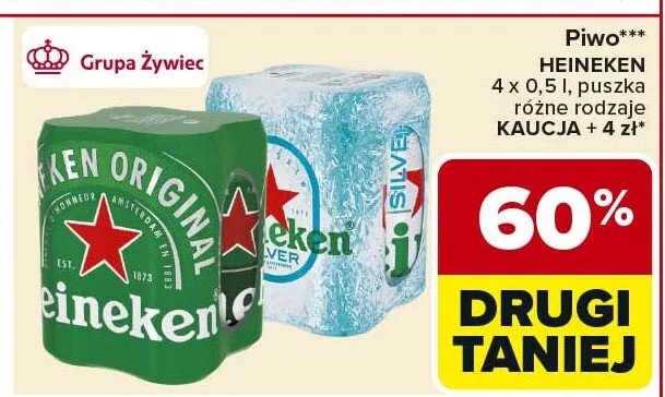 Piwo różne rodzaje 4x0.5l promocja w Carrefour