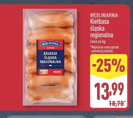 Kiełbasa śląska regionalna Wędliniarnia promocja w Aldi