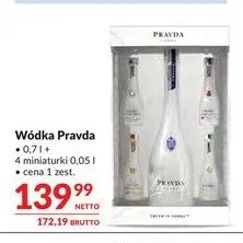 Zestaw wódka Pravda 0,7 l + 4 miniaturki 0,05 promocja w Makro