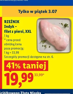 Filet z piersi indyka XXL Rzeźnik promocja w Lidl