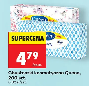 Chusteczki kosmetyczne Queen promocja w Biedronka