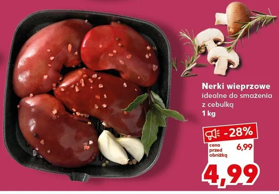 Nerki wieprzowe idealne do smażenia z cebulką promocja w Kaufland