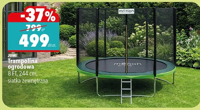 Trampolina ogrodowa 8 FT, 244 cm, siatka zewnętrzna promocja w Biedronka