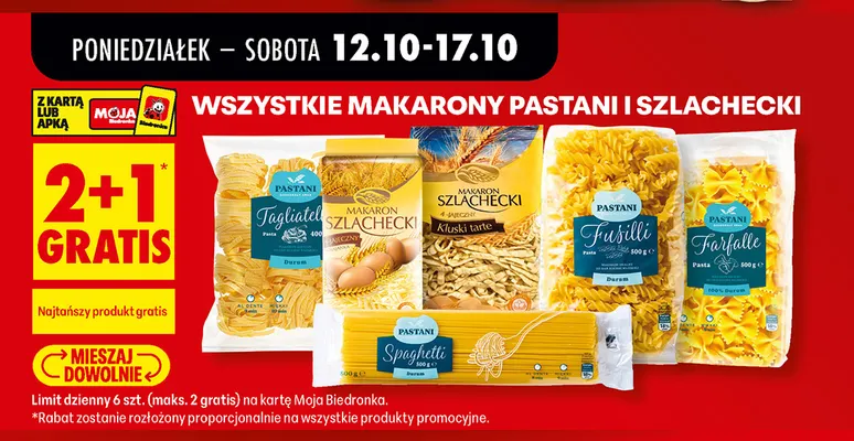 Makaron tagliatelle Pastani promocja w Biedronka