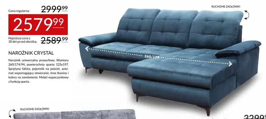 Narożnik Crystal promocja w Abra Meble