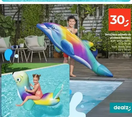 Dmuchana zabawka do pływania Bestway wzór foka 157x114 cm promocja w Dealz